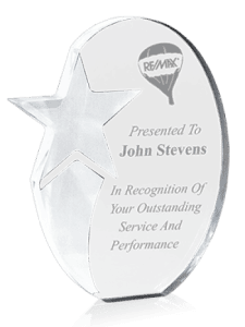 Acrylic Award Shooting Star Oval