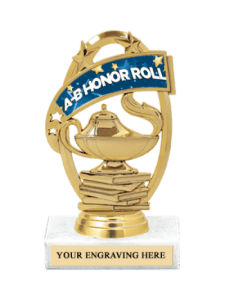 Trophy - Scholastic A B Honor Roll Lamp of Learning