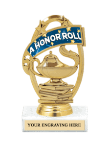 Trophy - Scholastic A Honor Roll Lamp of Learning