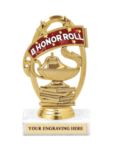 Trophy - Scholastic B Honor Roll Lamp of Learning