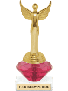 Pink Crystalline Acrylic Jewel Trophy