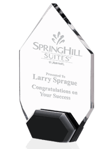 Acrylic Award with Asymmetrical Black Base