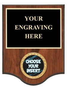 Plaque - Deep Cherry Wood with Curved Swoop Design