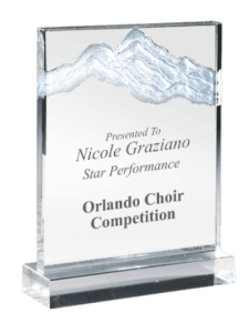 3D Etched Mountain Crystal Award