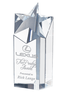 Crystal Slanted Star Award