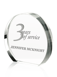 4” Circular Crystal Paperweight