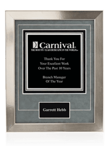 Plaque Silver Metallic Frame with Double Matting - 6