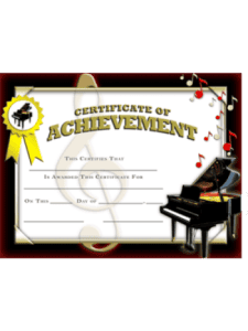 Music Themed Achievement Award Fillable Certificate Pack - (Pack of 20)