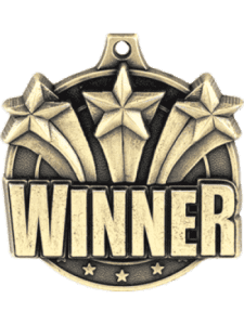 Winner 3 Star 2” Die Cast Medal