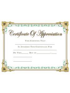 Scholastic Certificate - Appreciation