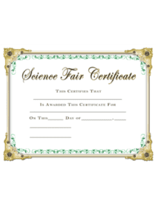 Certificate - Science Fair