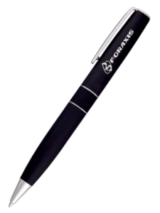 Brandable Ball Point Pen with Black or Blue Rubber Coating