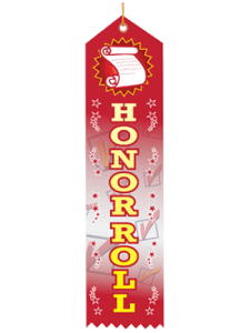 Red Honor Roll Ribbon (Pack of 25)
