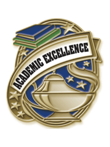 Academic Excellence Pin with Star Accents