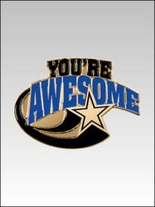 You’re Awesome Star Swoosh Pin