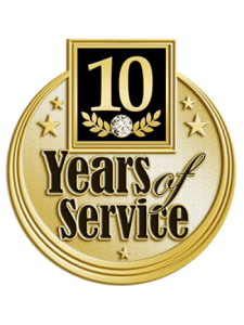 10 Years of Service Pin (PNYRS10)