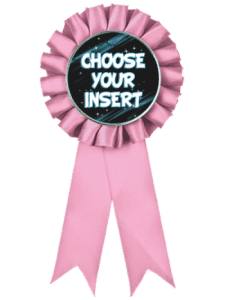 Ribbon Insert Rosette - Pink - 25 Pack