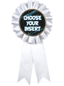 Ribbon Insert Rosette - White - 25 Pack
