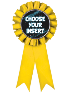 Ribbon Insert Rosette - Yellow/Black - 25 Pack