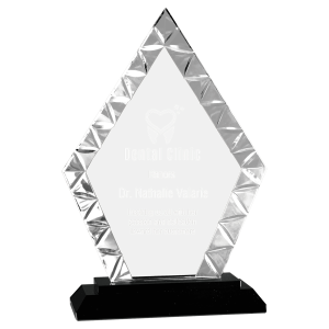 7 1/2" Diamond Accent Glass on Black Base