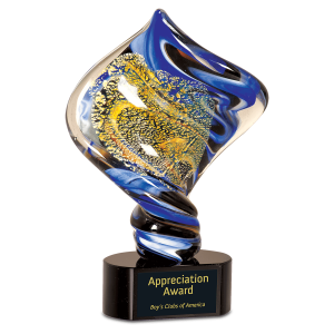 11" Diamond Twist Art Glass