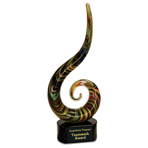 15 1/2" Color Swoop Art Glass