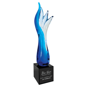 17" Blue Aspire Art Glass