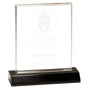 Small Clear Acrylic Rectangle with Black Acrylic Base