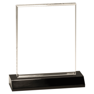 Large Clear Acrylic Rectangle with Black Acrylic Base