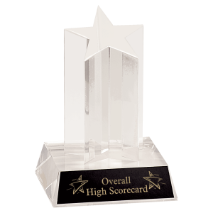 5" Clear Single Star Column Acrylic with Clear Base
