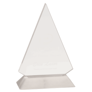 Medium Clear Triangle Acrylic with White Base
