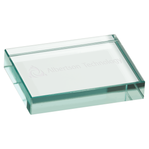 4" x 3" Jade Glass Paperweight