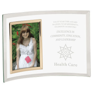 10" x 7" Jade Glass Crescent with 3 1/2" x 5" Picture Frame