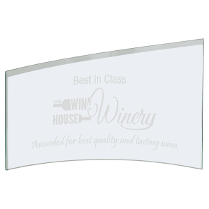 11" x 8 7/8" x 1/4" Jade Slanted Glass Crescent