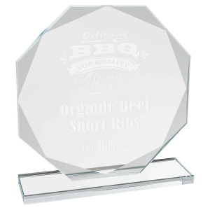 7 1/2" Octagon Clear Glass Award