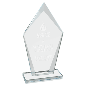 7 1/2" Diamond Clear Glass Award