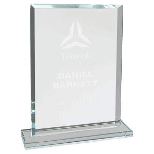 7 3/4" Rectangle Clear Glass Award