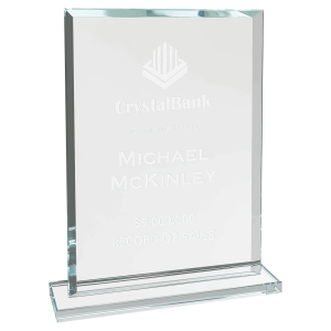 8 1/2" Rectangle Clear Glass Award