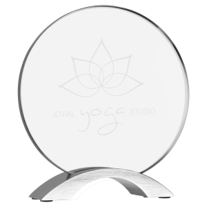 7 1/4" Round Cosmic Acrylic with Silver Base