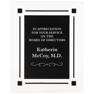9" x 11" Solid Black Acrylic Clear Plaque