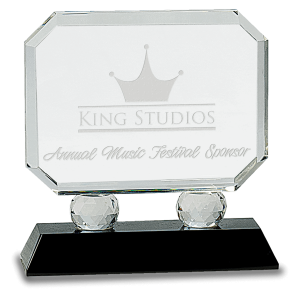 6" Rectangle Crystal on Pedestal Base