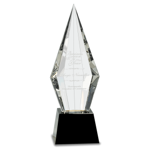 11" Obelisk Facet Crystal on Pedestal Base