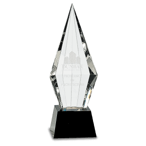 9 1/2" Obelisk Facet Crystal on Pedestal Base