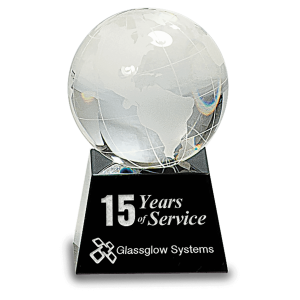 3" Crystal Globe on Black Base