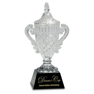 12 3/4" Crystal Cup on Black Pedestal Base