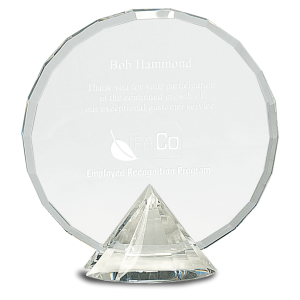 7 1/2" Clear Round Crystal on Clear Diamond Base