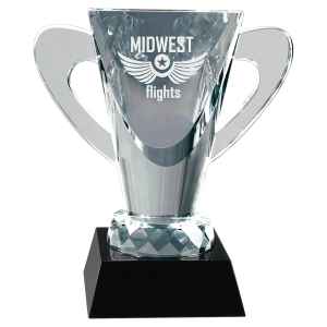 6 1/2" Crystal Cup on Black Pedestal Base