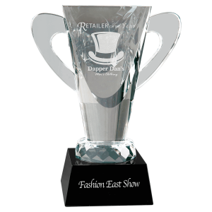 7 3/4" Crystal Cup on Black Pedestal Base