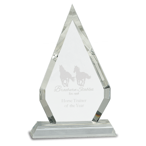 8 1/2" Crystal Diamond on Clear Pedestal Base