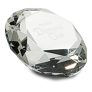 2 1/2" Clear Crystal Diamond (4" Diameter)